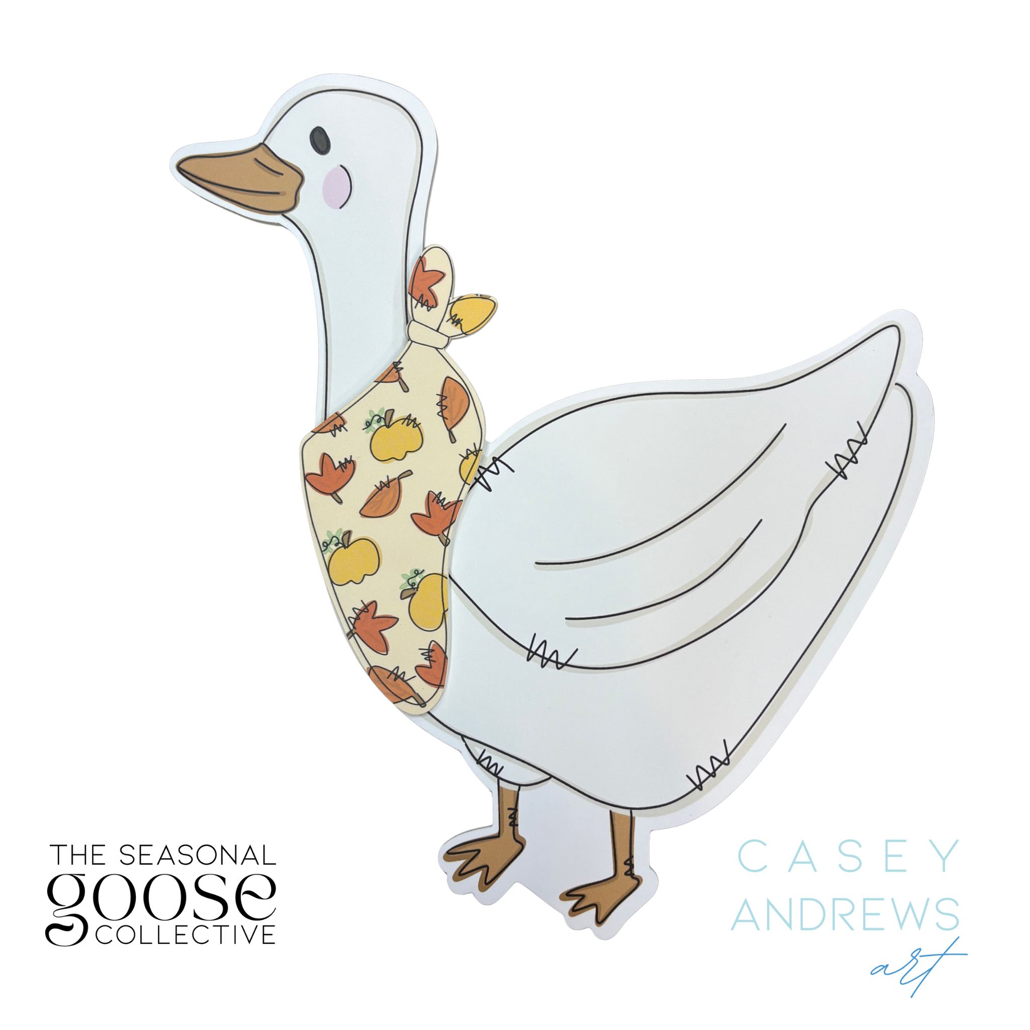 Casey Andrews Art - Wholesale Door Hanger - Hand Drawn Porch Goose Door Hanger for Interchangeable Seasonal Scarves6