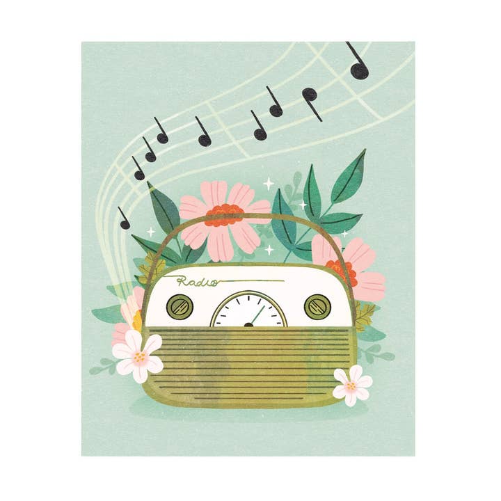 Vintage Radio Art Print for wholesale by Little Sisters Studio
