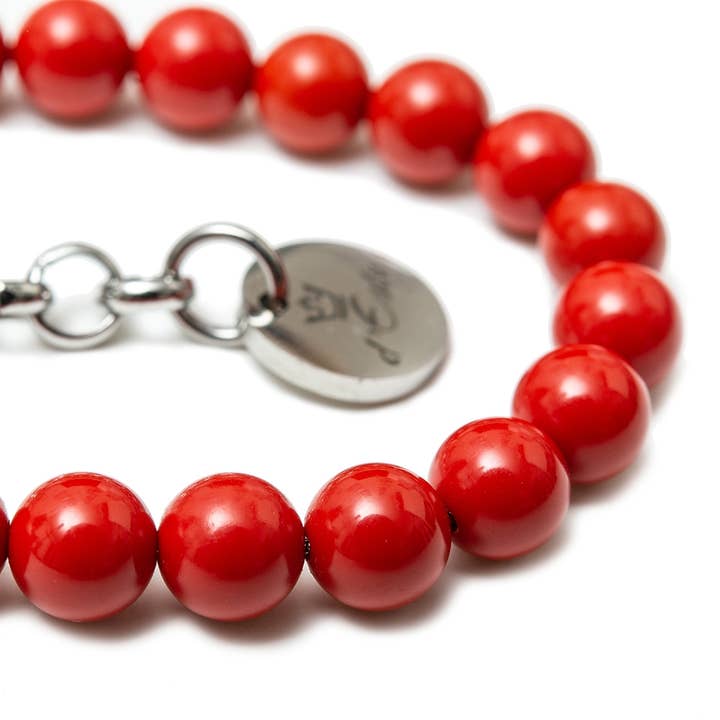 d'Este - Wholesale Beaded Bracelet - Red Coral Bracelet1