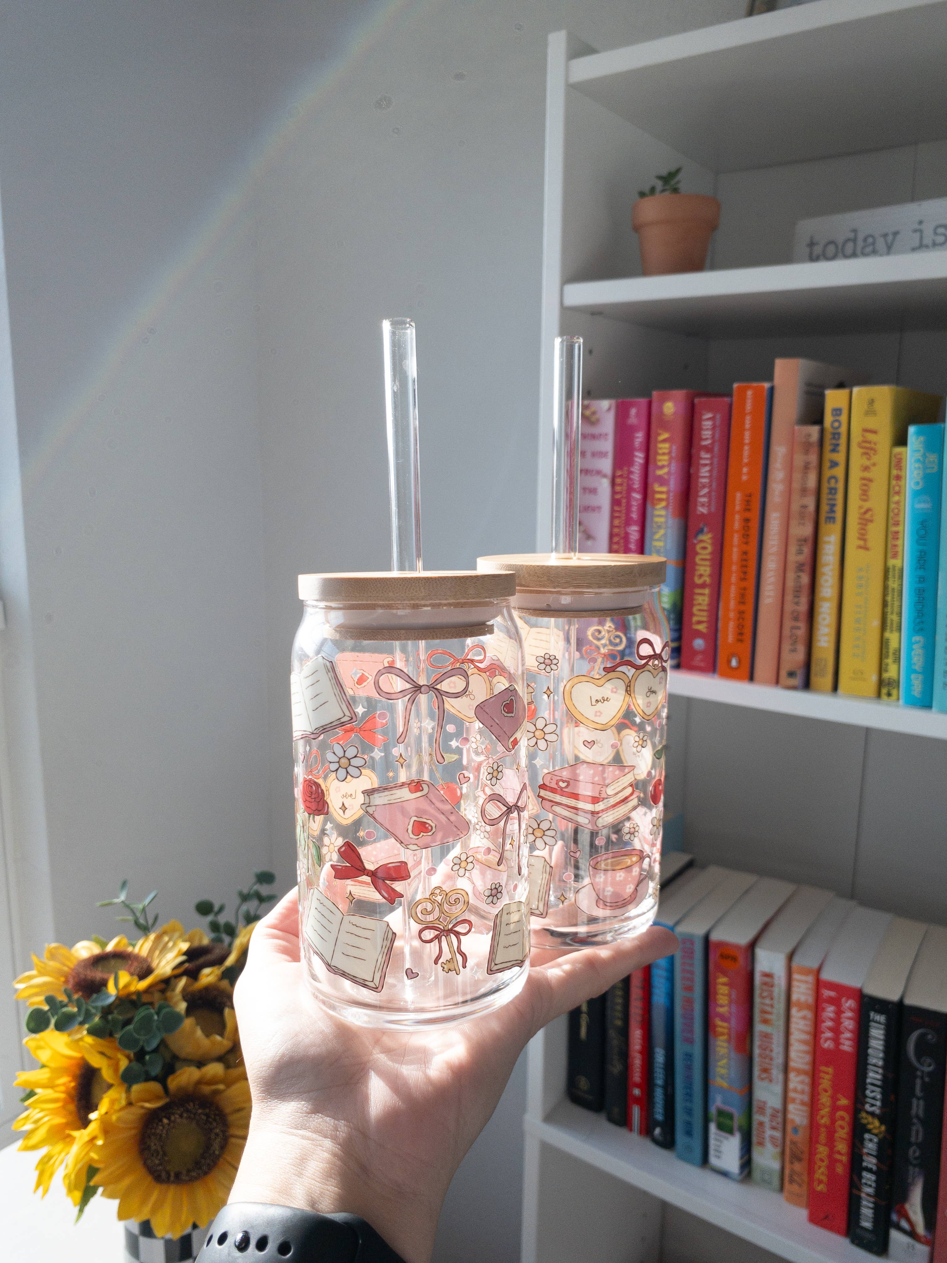 Be Bold Stay Bold – wholesale Drinking glass/cup – Pink Romance Glass Cup, Bookish Glass Cup6