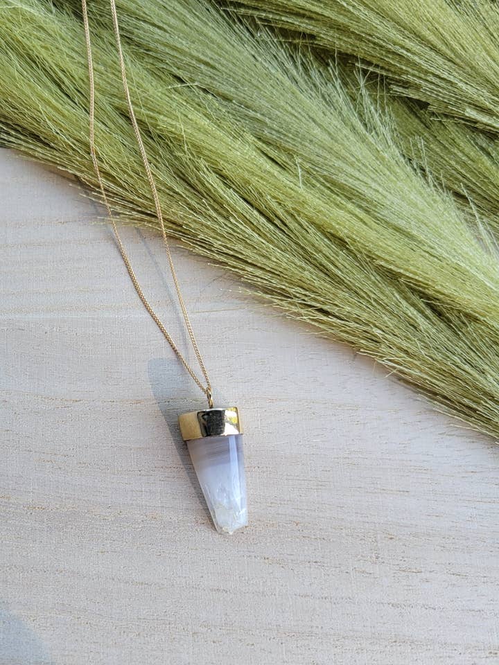 Collar dorado de cristal de ágata Washington para venta al por mayor de Rain Shadow Jewelry