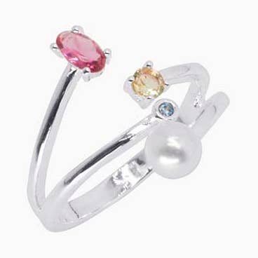 Pink Citrus Sparkler Åben Ring • Hvidguld for engroshandel hos Romilt London