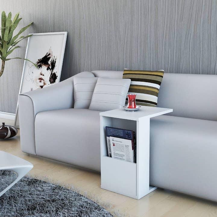 P&W Design – Mesa de café por atacado – Mesa de centro em forma de P & W | C com mesa lateral de sofá de madeira de armazenamento