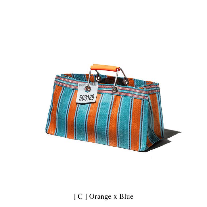 Puebco - Wholesale Grocery/Shopping Bag - RECYCLED PLASTIC STRIPE BAG - Wide