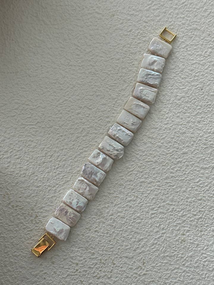 Pulsera cuadrada de perlas Nicoletta para venta al por mayor de ZEN&CO Studio