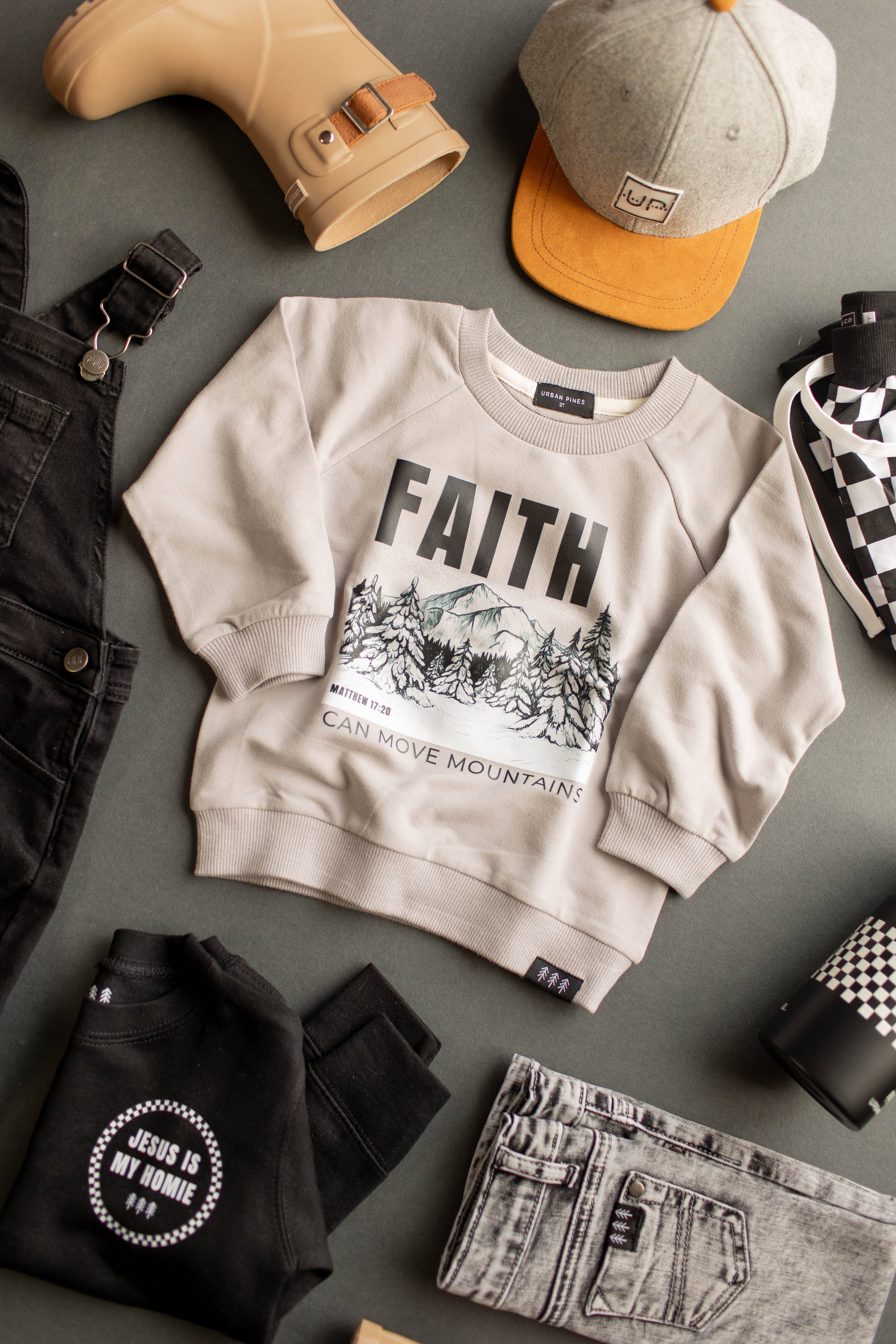 Urban Pines - Wholesale Sweatshirt - Kids - Faith Can Move Mountains Crew1