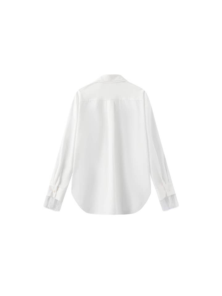 CUBIC - Wholesale Button Down Shirt - Women's - Double Wing Collar Shirt with Detachable Lace Collar1