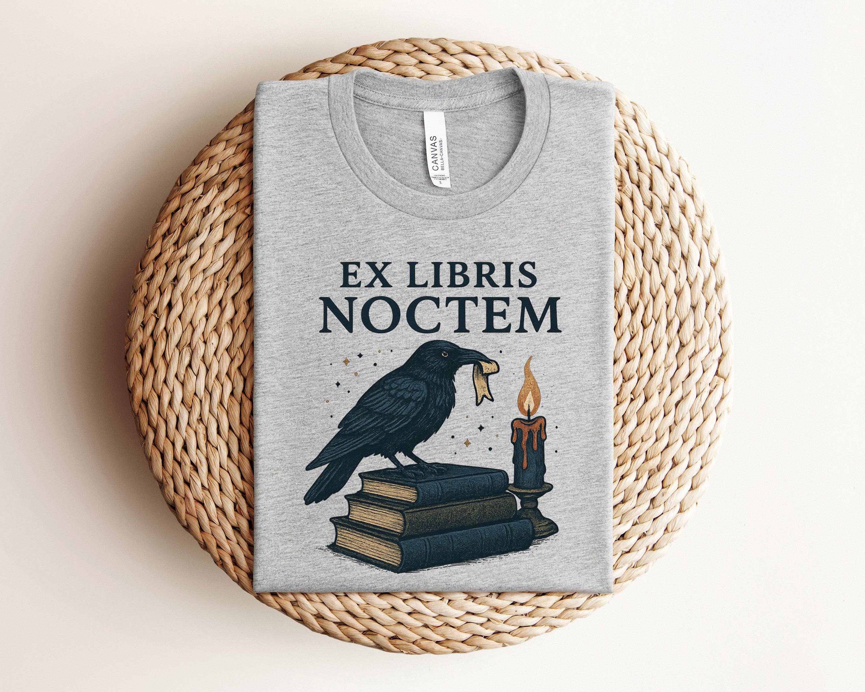 The Obstinate Octopus - Wholesale Screen Printed T-Shirt - Women's - "Ex Libris Noctem"  Night Reader's T-Shirt2