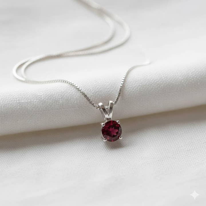 Natuurlijke Rode Granaat 1 CT Ronde Geslepen North Creek Solitaire voor wholesale door Aromatik Australia