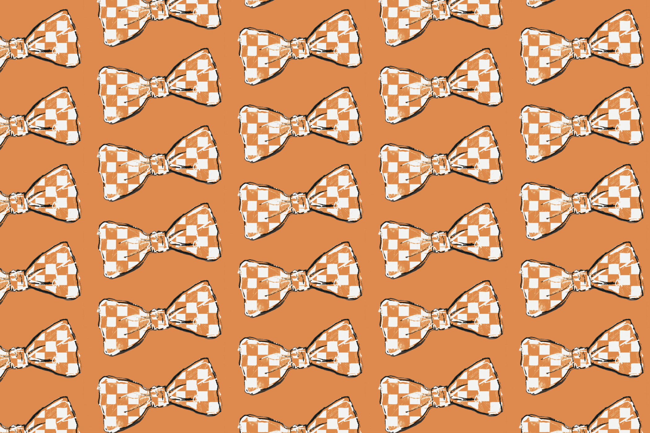 Hey Y'all Party - Wholesale Flat Wrap -  Hound Dog Orange and White Tie Reversible Gift Wrap Sheets3