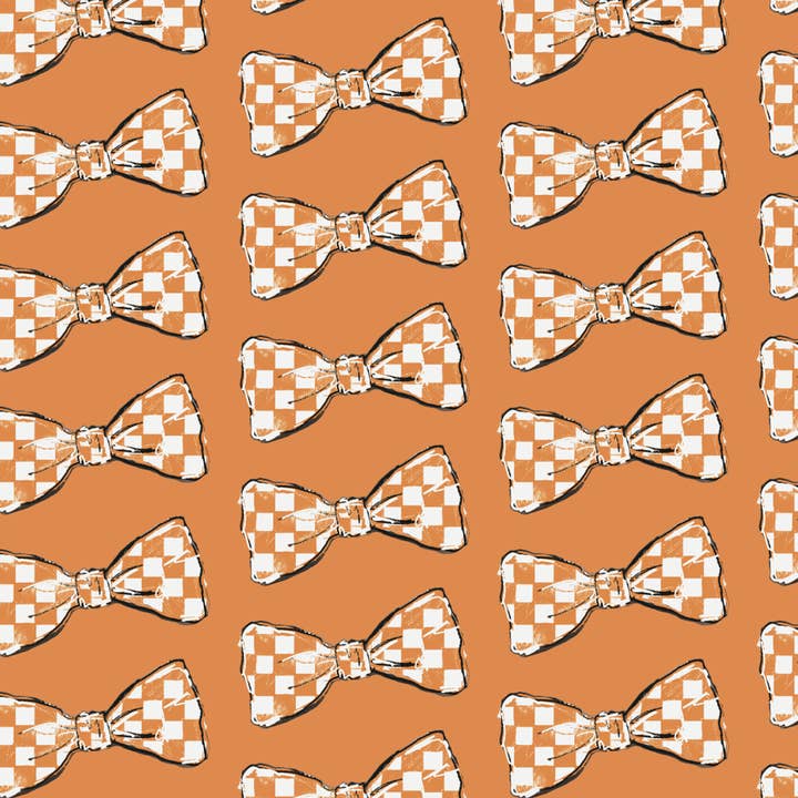 Hey Y'all Party - Wholesale Flat Wrap - Hound Dog Orange and White Tie Reversible Gift Wrap Sheets3