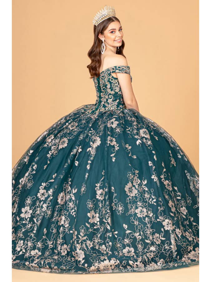 Tux-USA® - Vendita all'ingrosso Abito da sera - Donna - Abito Quinceanera in rete con spalle scoperte ricamato con maniche lunghe separate5