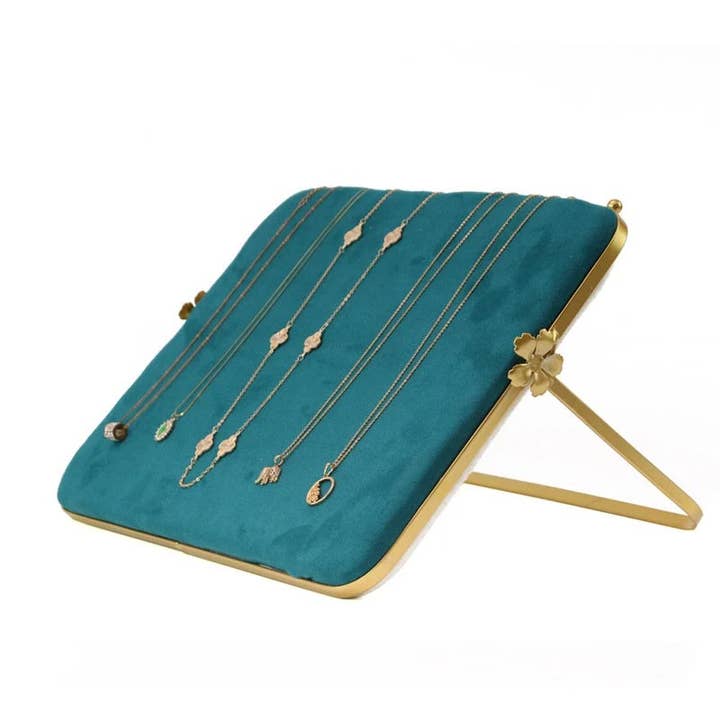 Zakka - Wholesale Retailer Display - Jewelry - Vintage Inspired 2-Tone 9-hook display ramp slanted4