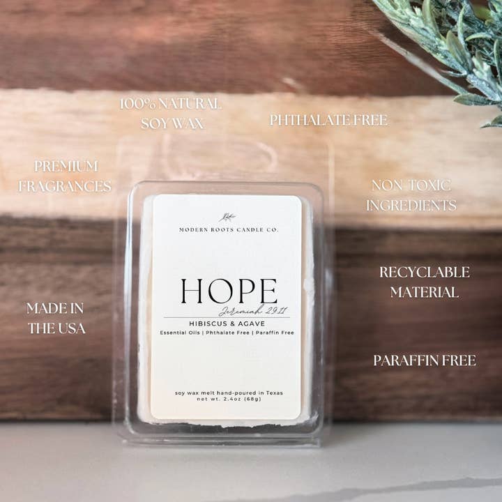 Modern Roots Candle Co. - Wholesale Wax Melt - Hope | Hibiscus & Agave | 2.4 oz. Soy Wax Melt2