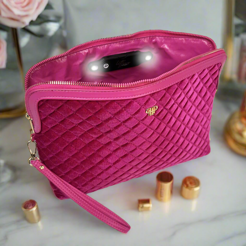 PurseN (new) - Wholesale Makeup/Cosmetic Bag - Litt Makeup Case - Fuchsia Velvet3