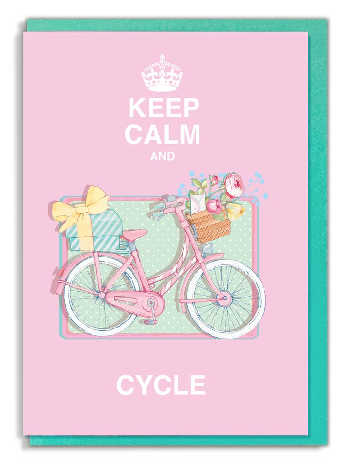 Cartão de Saudação Calmo e Pedalar (Rosa) por atacado de HOOLI MOOLI