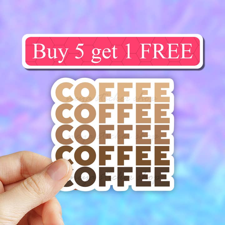 Neya Sticker Shop - Wholesale Sticker - I love Coffee Sticker, Coffee Stickers, Laptop vinyl decal