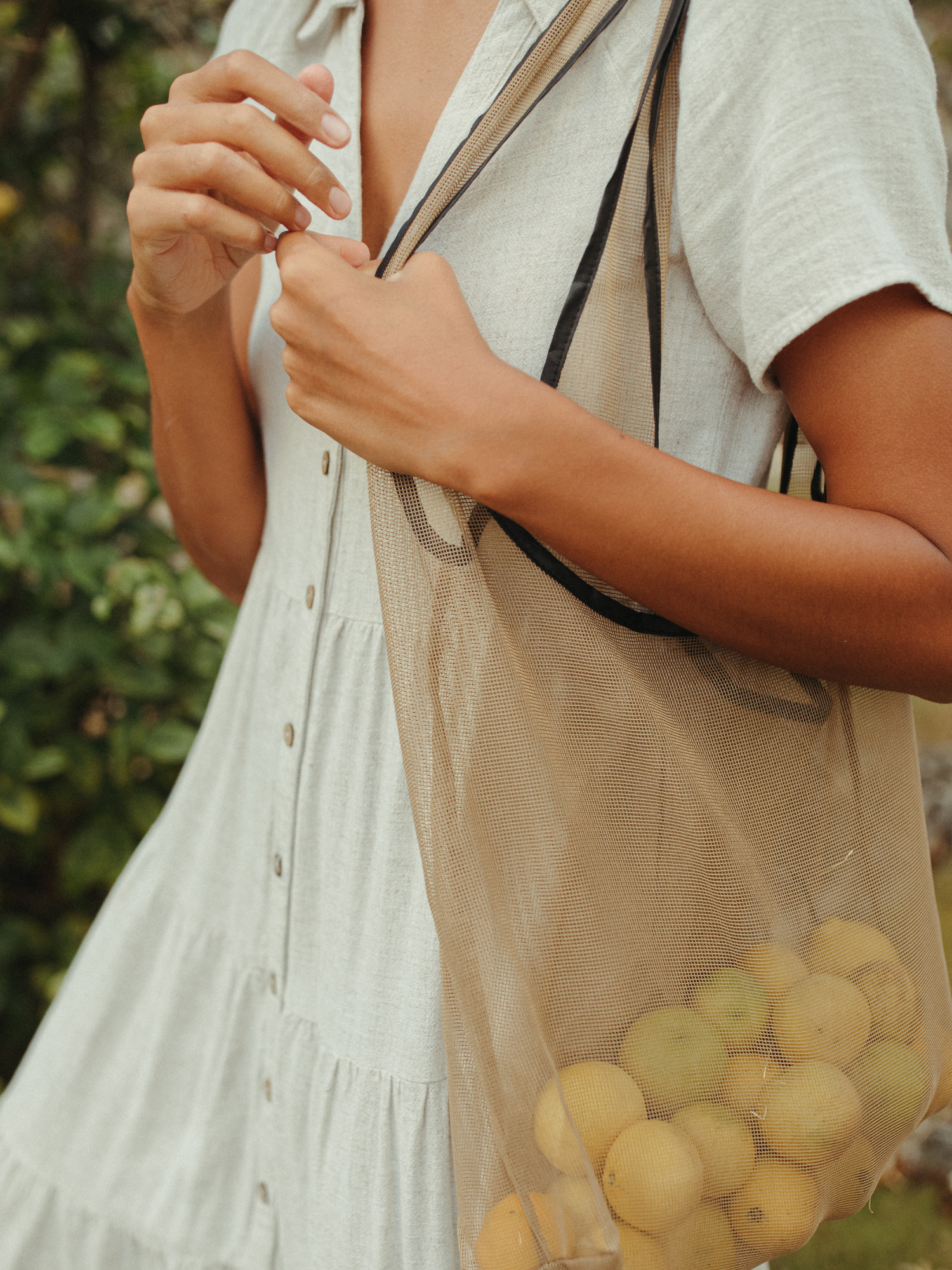 NAT + NOOR - Wholesale Tote Bag - Women's - Joan | Black + Tan | Beach Tote Bag | Nylon Mesh1