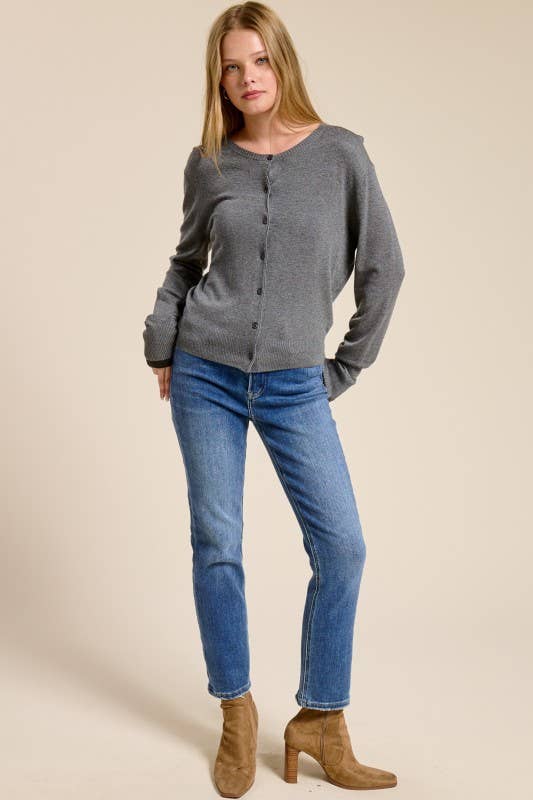 Charlotte Avery - Wholesale Cardigan - Dames - Cardigan met contrasterende manchetten van kasjmiermix11