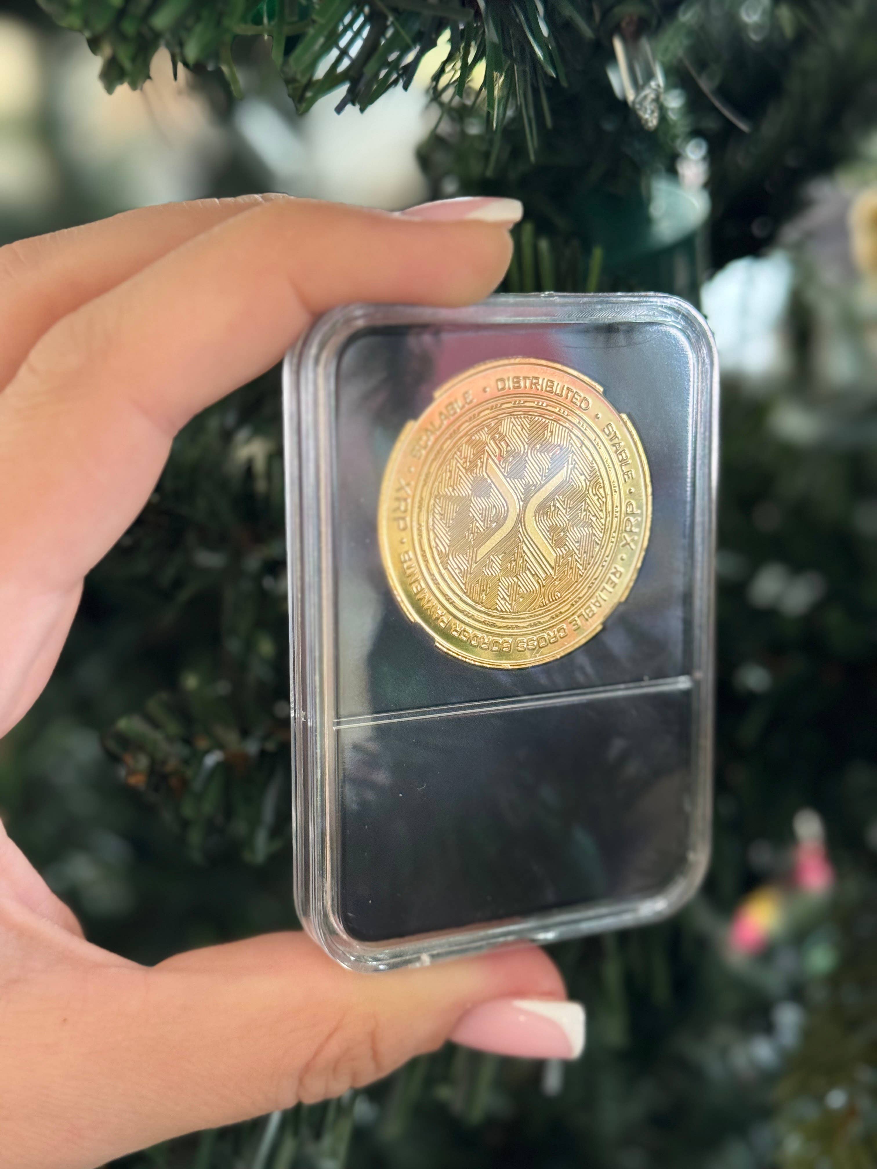 Wholsale XRP Fysieke Munt Gouden Kleur in Rechthoekige Beschermhoes voor je  winkel - Faire