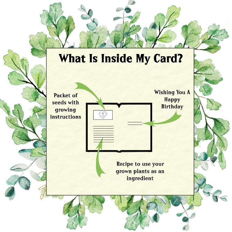 Seeds with Love - Wholesale Birthday Card - Pansy & Strawberry Cake Birthday Recipe Card - Pansy seeds2