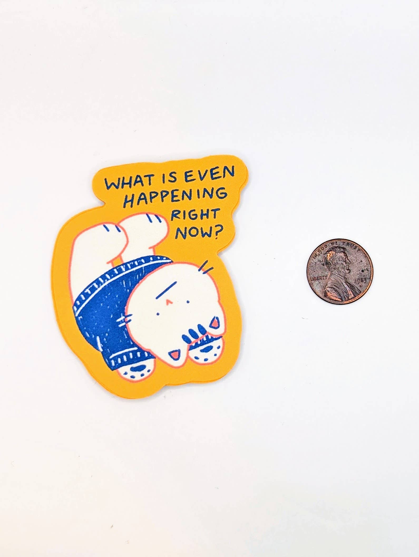 lauradzeng – wholesale Sticker –  Existential Cat Crisis – "What Is Even Happening?" Sticker1