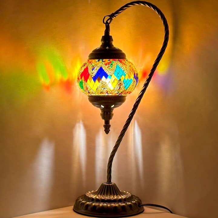 SILVERFEVER Mosaic Lamp Swan Neck Lantern Vibrant Wave for wholesale by Silver Fever