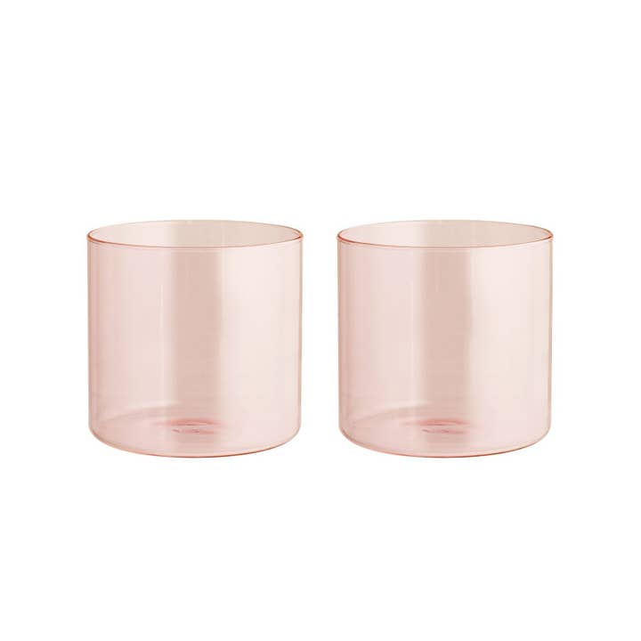 Set de 2 vasos color rosa daylight de vidrio borosilicato de 33 cl para venta al por mayor de H&H