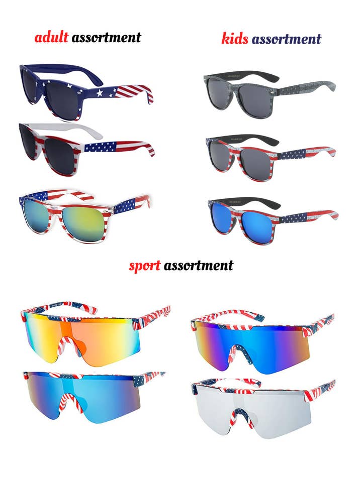 American Flag Sunglass Package for wholesale by Desert Sunglass