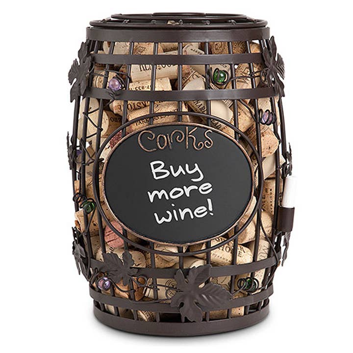 Cork Cage Chalkboard Barrel #91-058 for wholesale by IWA Wine Accessories