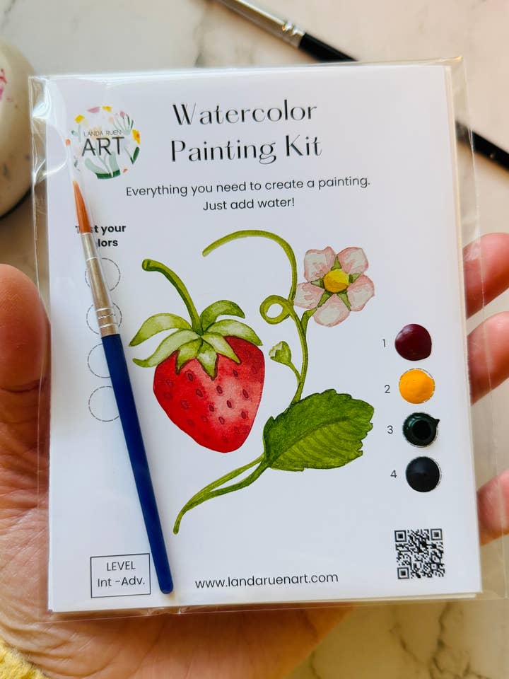 Strawberry Watercolor Kit for wholesale by Landa Ruen Art