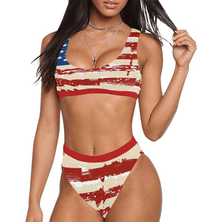 American Woman Sport Top Bikini Swimsuit for wholesale by Pioneer Kitty Market