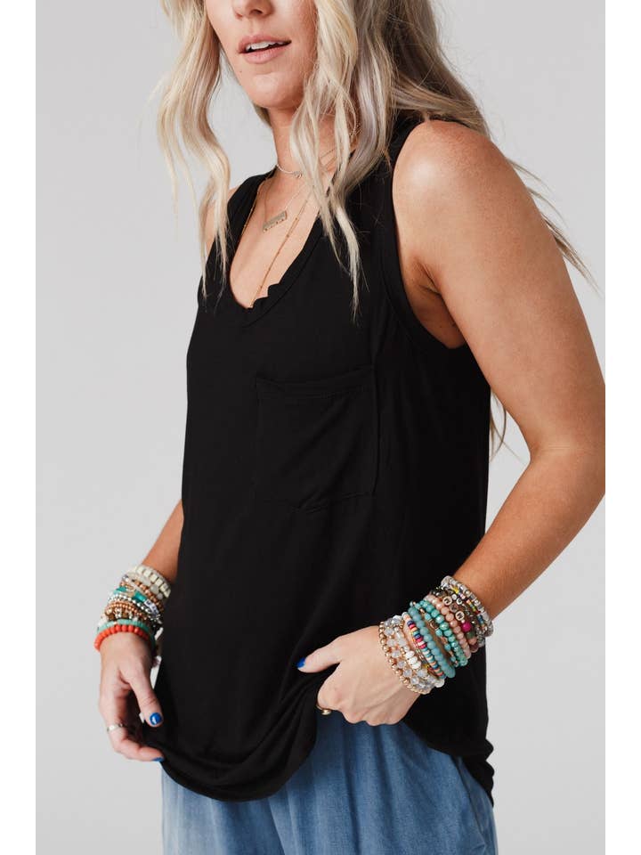 Three Bird Nest - Vente Débardeur – femme - Débardeur Shelli à encolure dégagée - Noir2