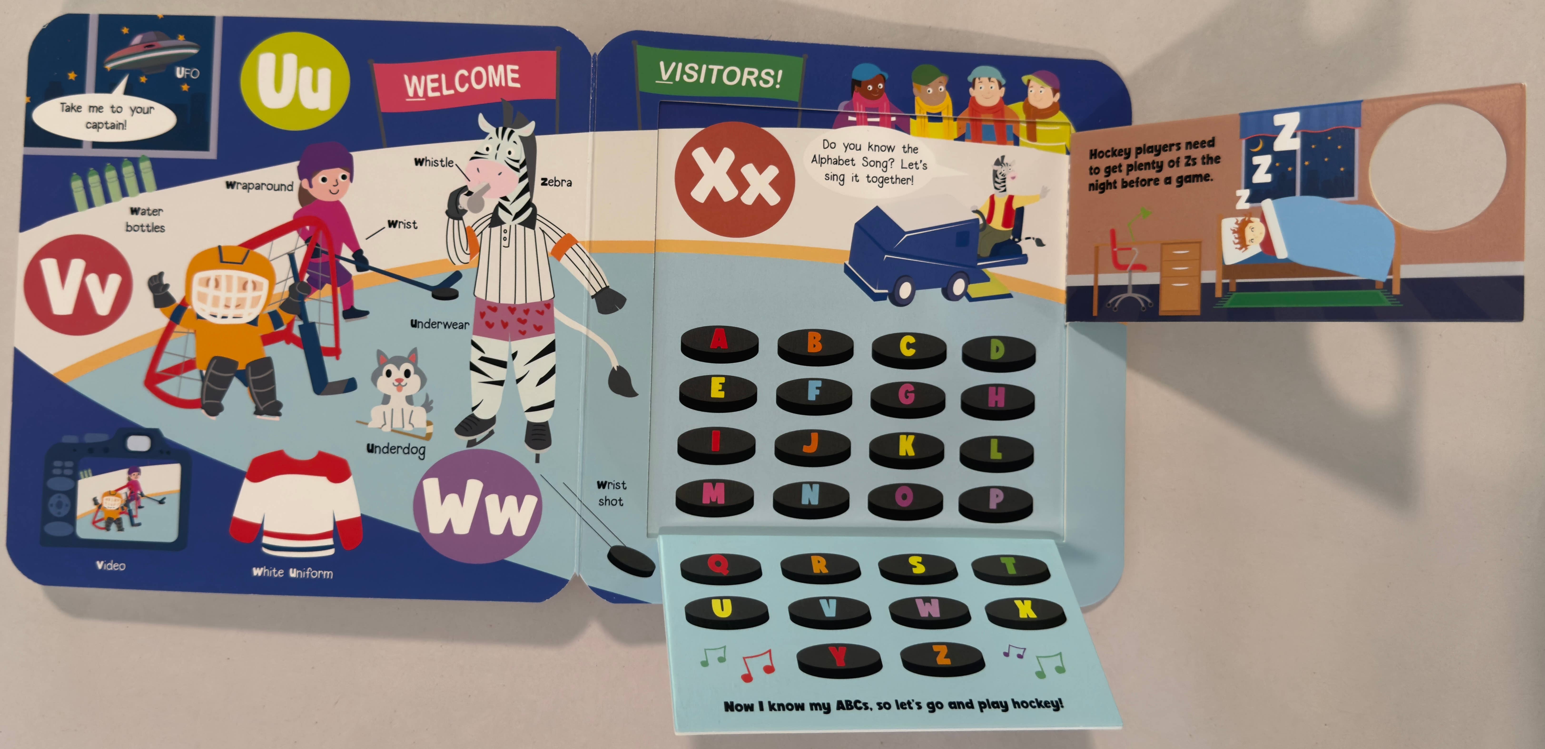 Taffy Tales Inc. - Wholesale Baby & Toddler Book (0-2) - Hockey ABC Fun Flaps (a chunky lift-the-flaps board book)6