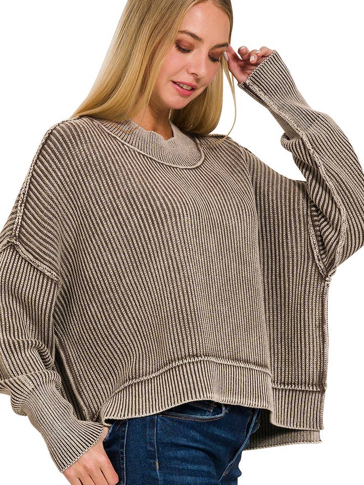 ”.. SI-25647 Överdimensionerad tvättad tröja W\ Sidoslits för wholesale av 42POPS