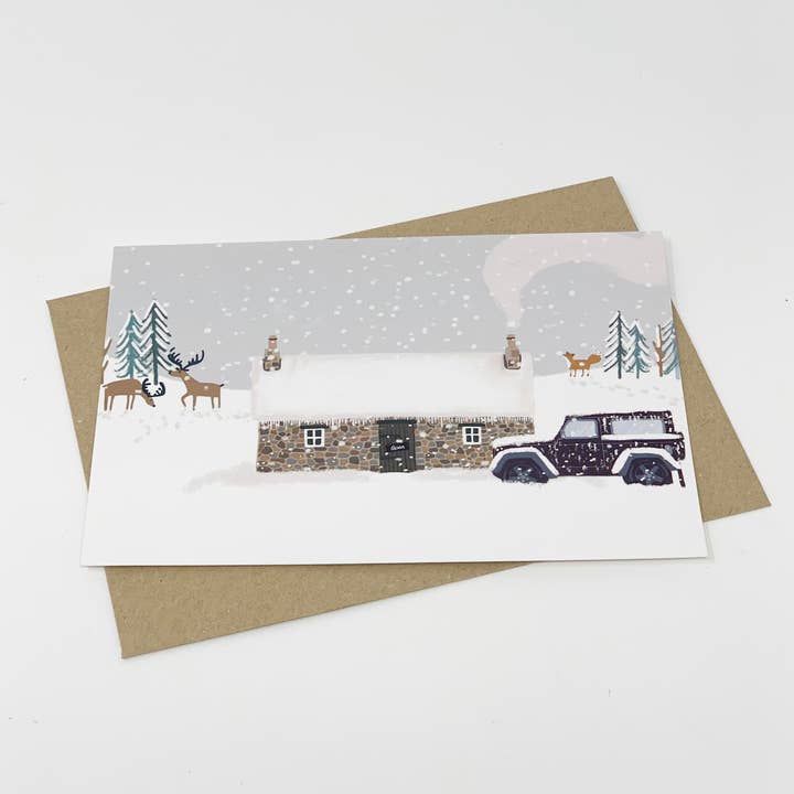 Lomond Paper Co - Wholesale Christmas Card - Bothy in the Snow - Blank Christmas Card4