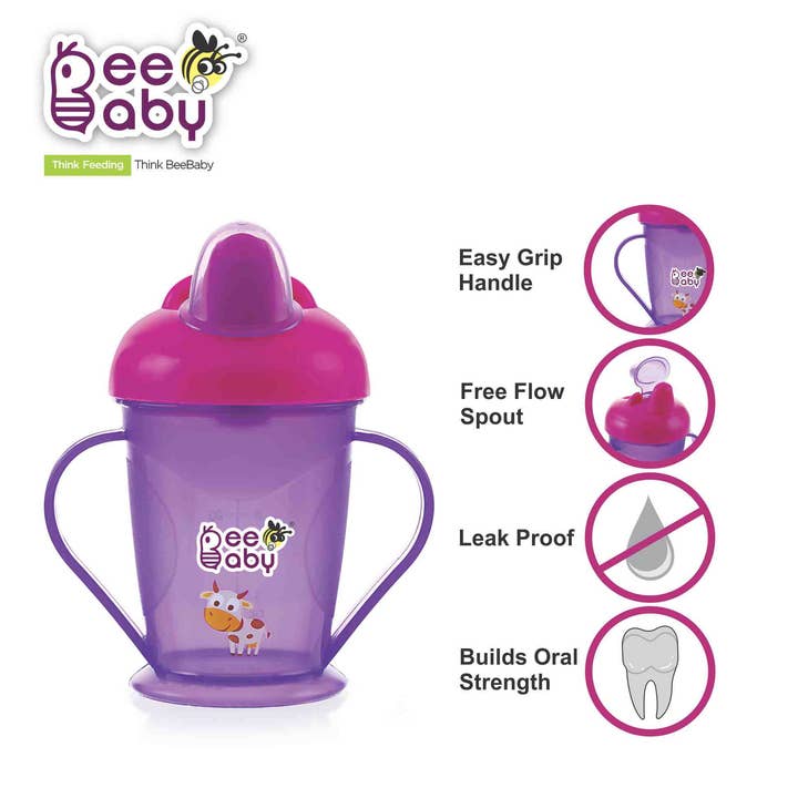 Beebaby - Wholesale Drinking Glass/Cup - Kids & Baby - Beebaby Twin Handle Sipper Double Colour 180ml / 6oz.16