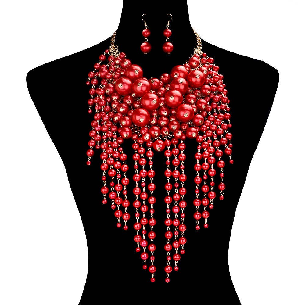 Sensibling Corp. - Wholesale Bib Necklace - Pearl Cluster Statement Necklace
19