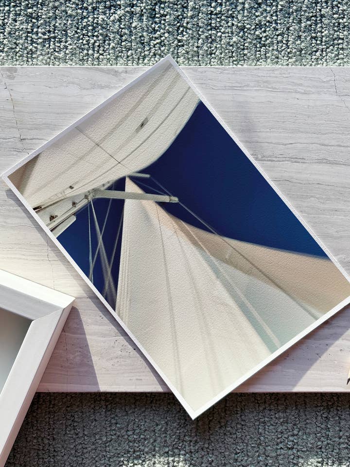 'Downwind' sailing inspired fine art (print only) for wholesale by art+drift