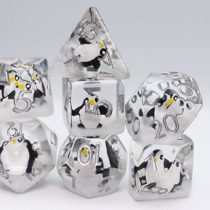 Baby Penguin RPG Dice Set for wholesale by Foam Brain Games