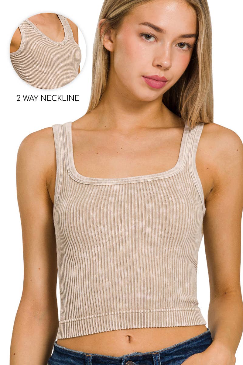 42POPS - Wholesale Tanktop - Dames - .Premium Gewassen Naadloze 2-weg Tanktop0