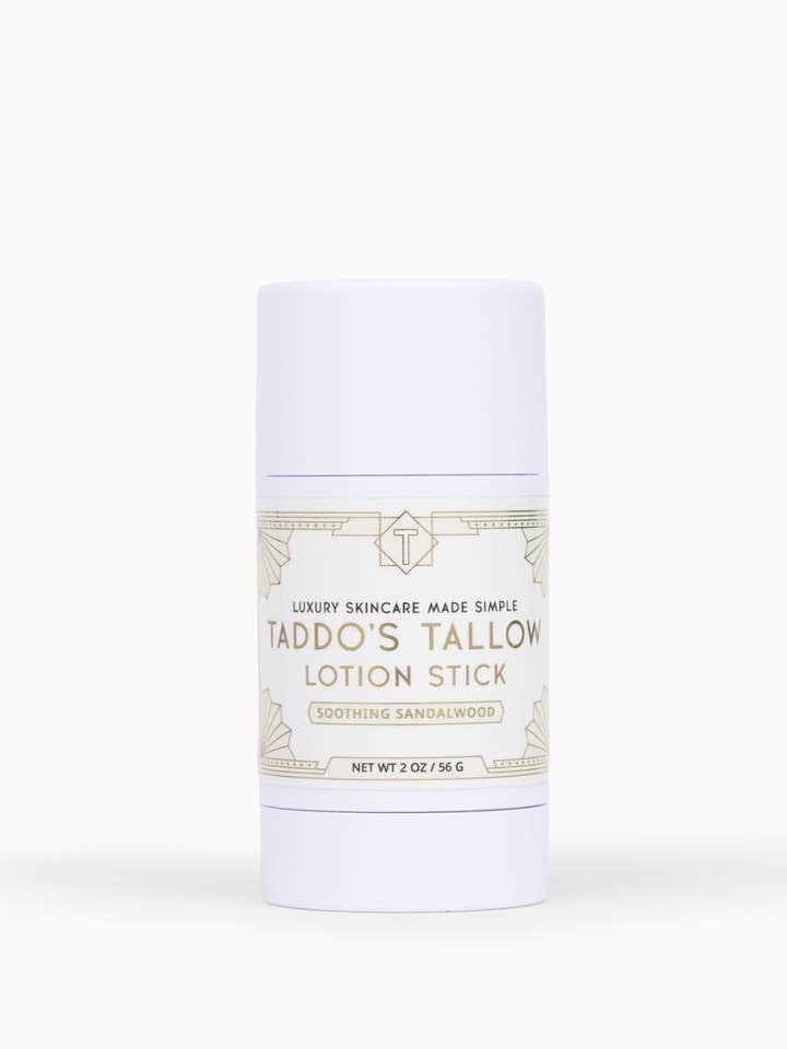 Soothing Sandalwood Tallow Lotion Stick for wholesale by Taddo’s Tallow