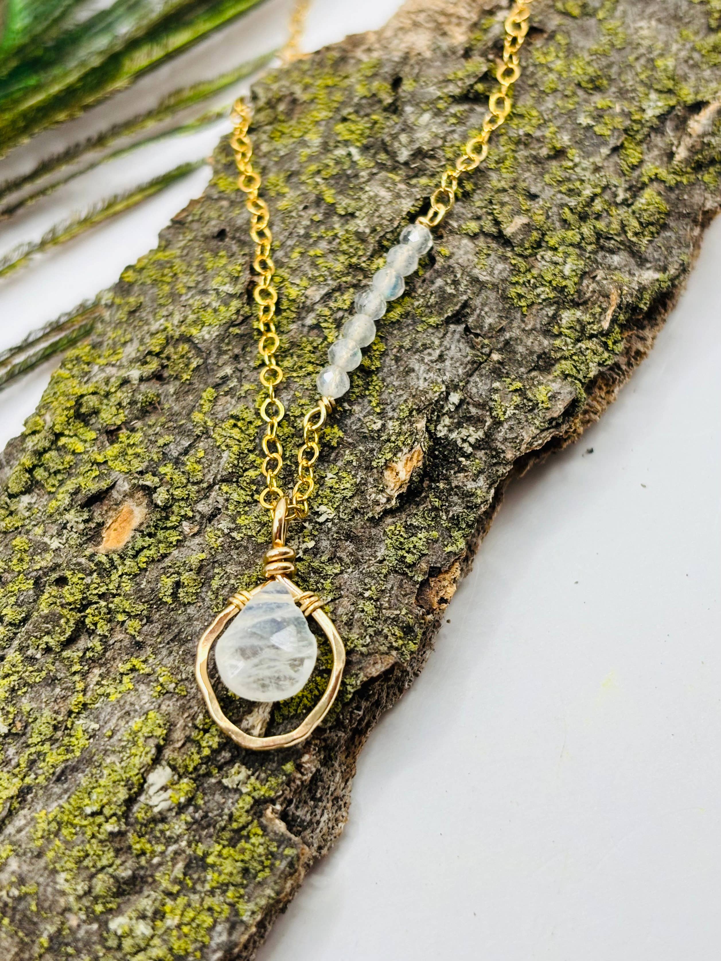 Rachel Renee Jewelry - Wholesale Pendant/Charm Necklace - ALICIA Freeform Gemstone Necklace With Embellishment0