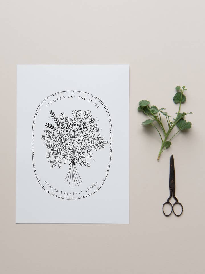 Hand Drawn Flowers Are Great Print for wholesale by Ryn Frank
