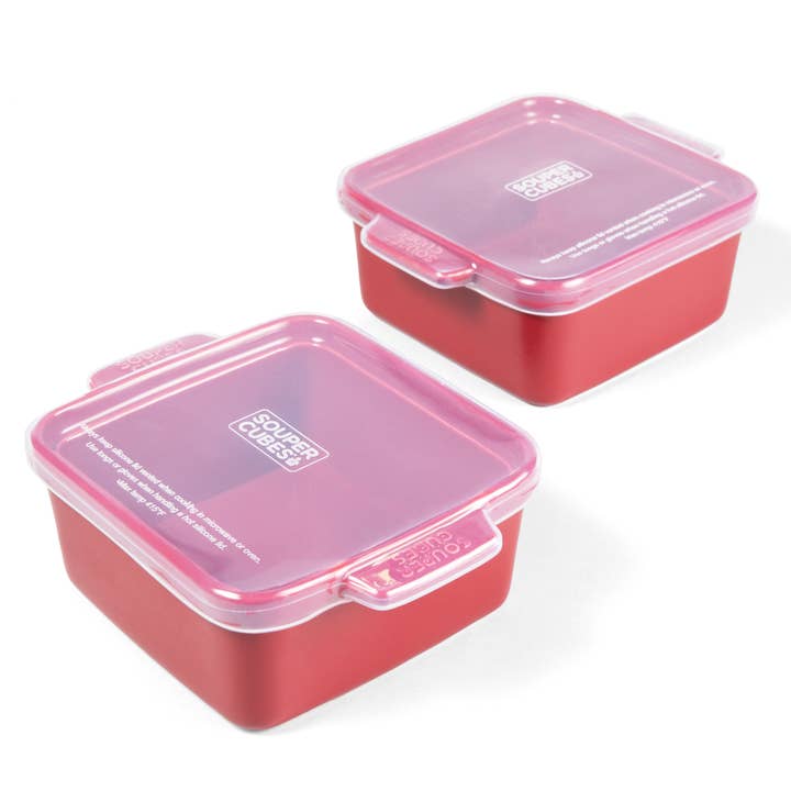 Souper Cubes – wholesale Bakningsfat – Keramisk ugnsform 5" fyrkantig med silikonlock, 2-pack