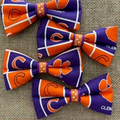 DOG BOW TIES - Wholesale Pet Bow Tie - Dog - *Football Clemson Large Block Style Standard Size0