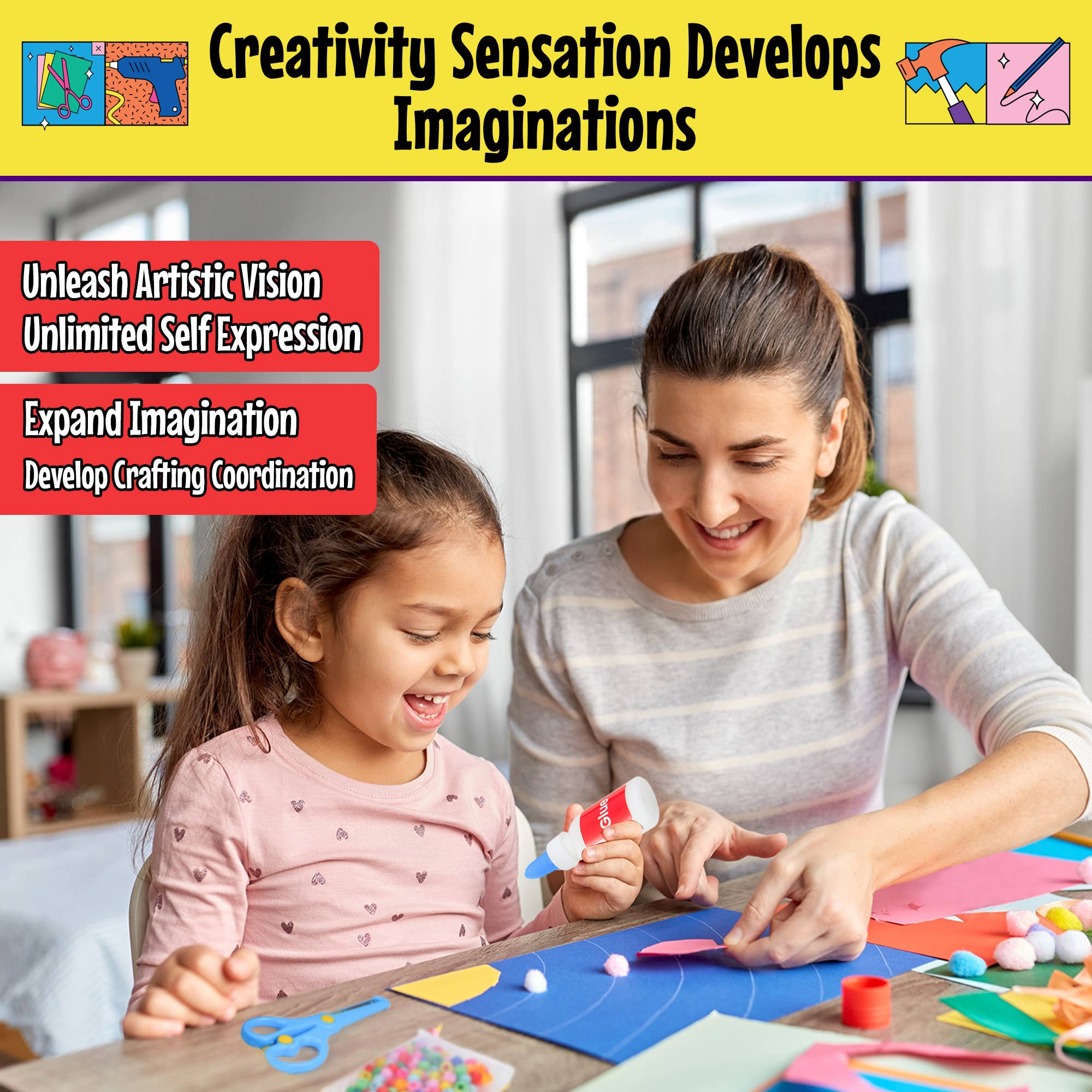 Gotham Steel/Granitestone – wholesale DIY-pysselkit - Barn – 5-minutershantverk 1000 st konst- och hantverksmaterialsatser2