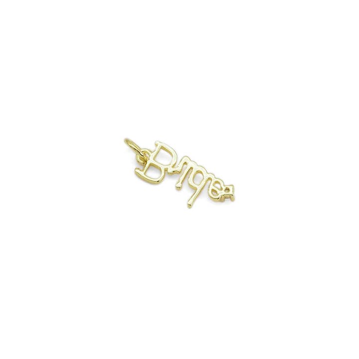 BestBeads&Beyond - Wholesale Individual Charm/Pendant - Gold Silver CZ Bride word diamond Charm, Sku#Z14733