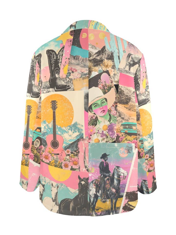 BAHA RANCH WESTERN WEAR - Wholesale Blazer - Women's - Baha Ranch Retro Pop Western Collage Blazer9