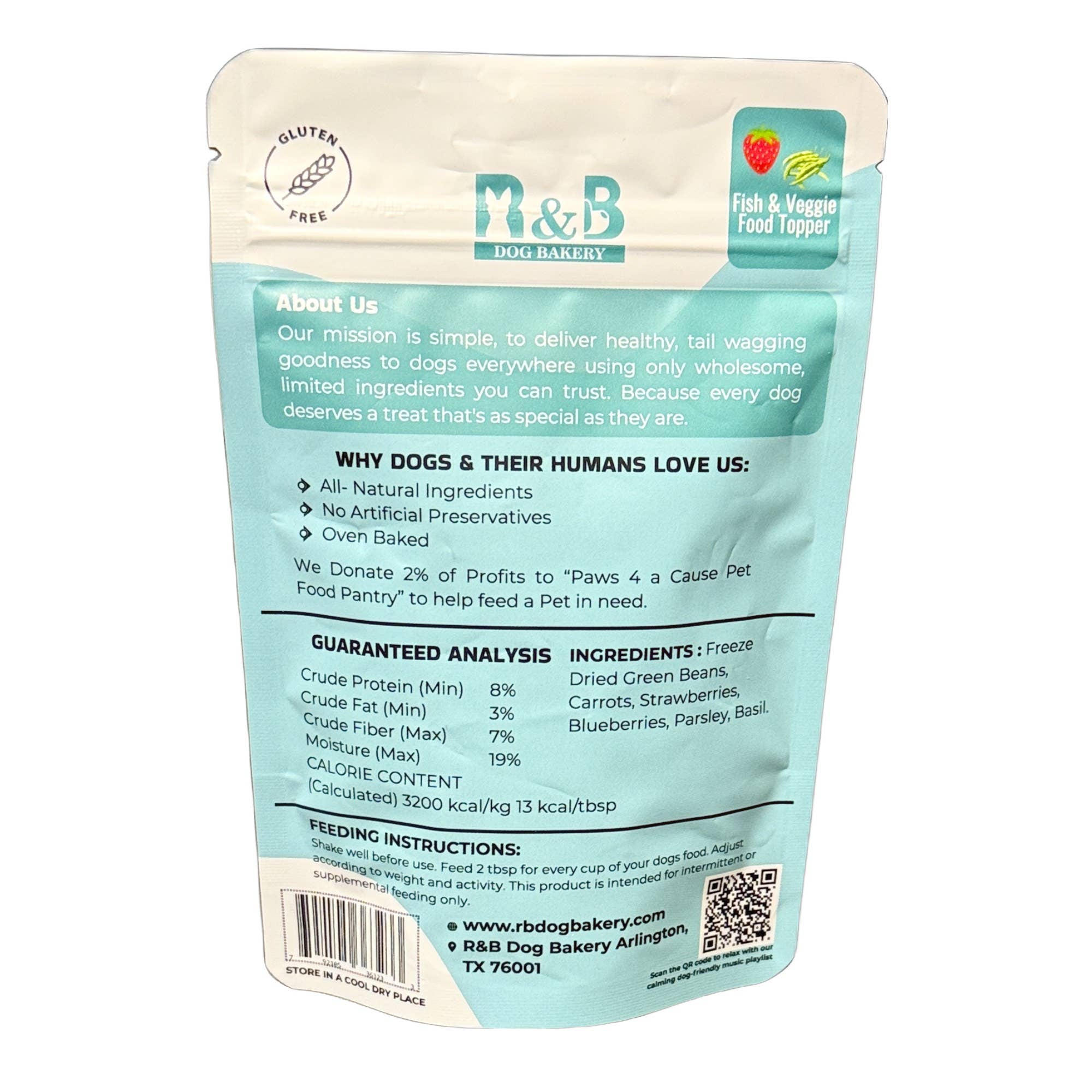 R&B Dog Bakery - Venta al por mayor Comida - Perros - Cobertura de Pescado y Verduras1